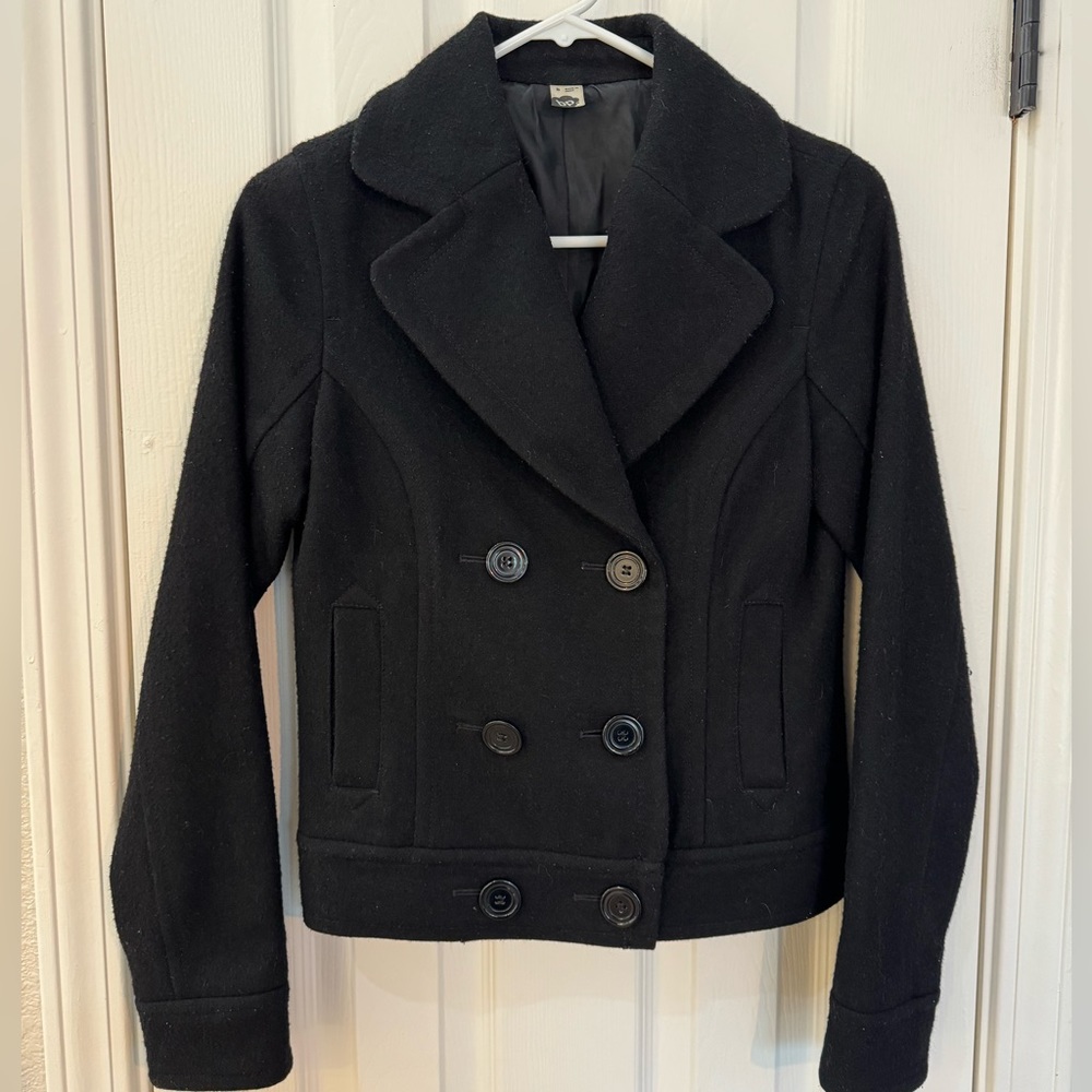 Black BP Button Up Wool Coat